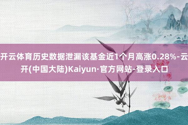 开云体育历史数据泄漏该基金近1个月高涨0.28%-云开(中国大陆)Kaiyun·官方网站-登录入口