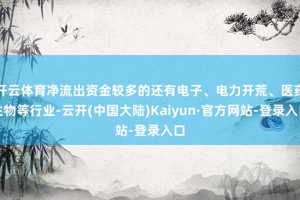 开云体育净流出资金较多的还有电子、电力开荒、医药生物等行业-云开(中国大陆)Kaiyun·官方网站-登录入口