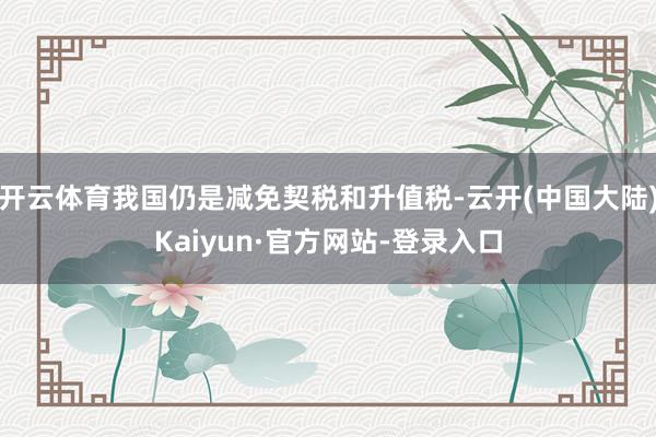 开云体育我国仍是减免契税和升值税-云开(中国大陆)Kaiyun·官方网站-登录入口